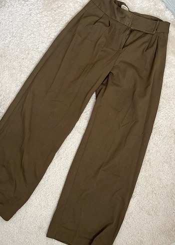 Kahverengi Midi Kumaş Kadın Pantolon - Görsel 2