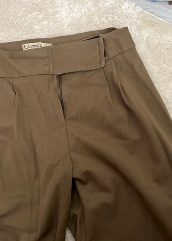 Kahverengi Midi Kumaş Kadın Pantolon - Görsel 4