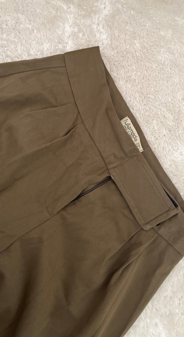 Kahverengi Midi Kumaş Kadın Pantolon - Görsel 3