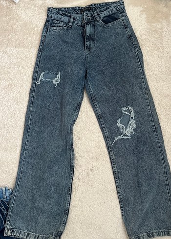 Kadın Gri Denim Midi Boy Regular Fit Jean - Görsel 2