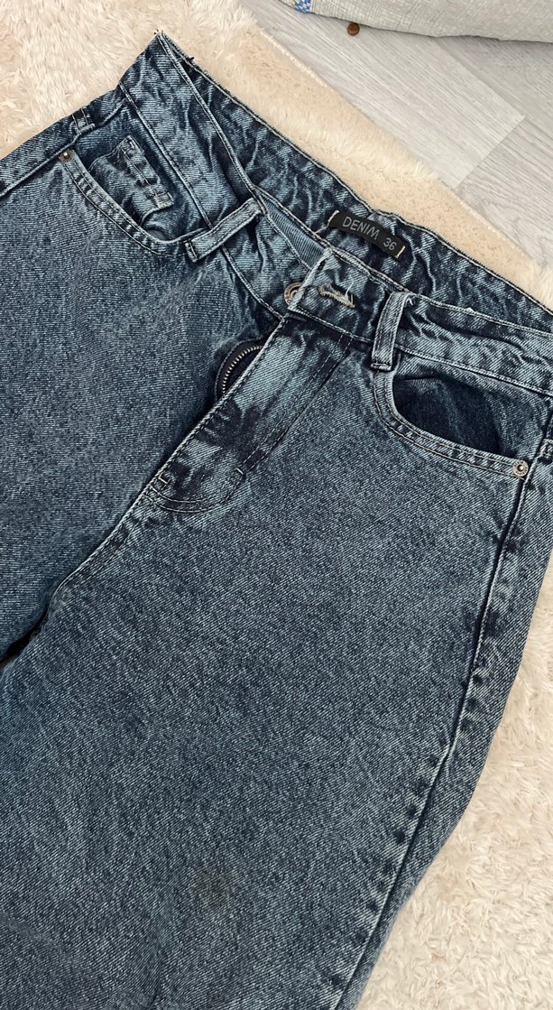Kadın Gri Denim Midi Boy Regular Fit Jean - Görsel 3