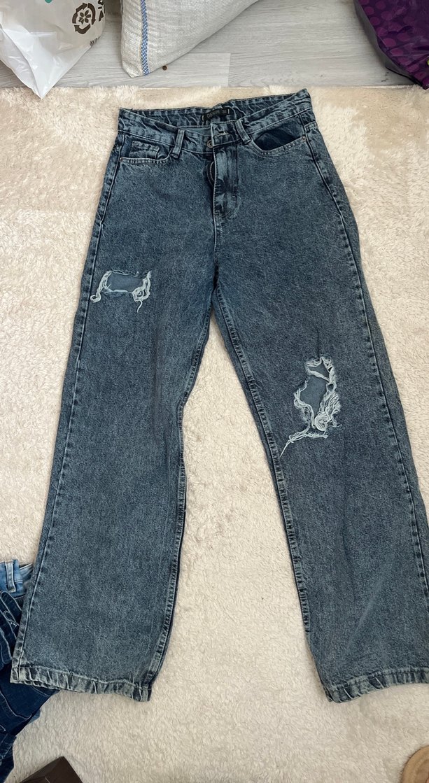 Kadın Gri Denim Midi Boy Regular Fit Jean - Görsel 2