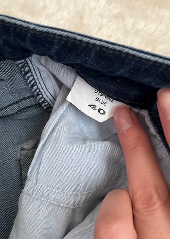 Kürklü Lacivert Normal Kesim Kadın Denim Pantolon - Görsel 3