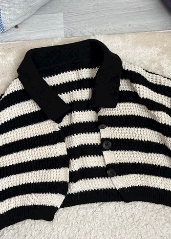 Çizgili Örgü Kadın Triko - Görsel 2