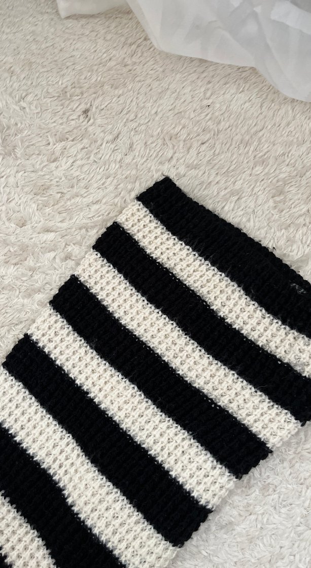 Çizgili Örgü Kadın Triko - Görsel 4