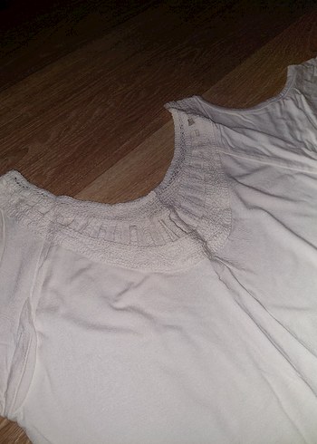 beyaz işlemeli kadın bluz - Görsel 2