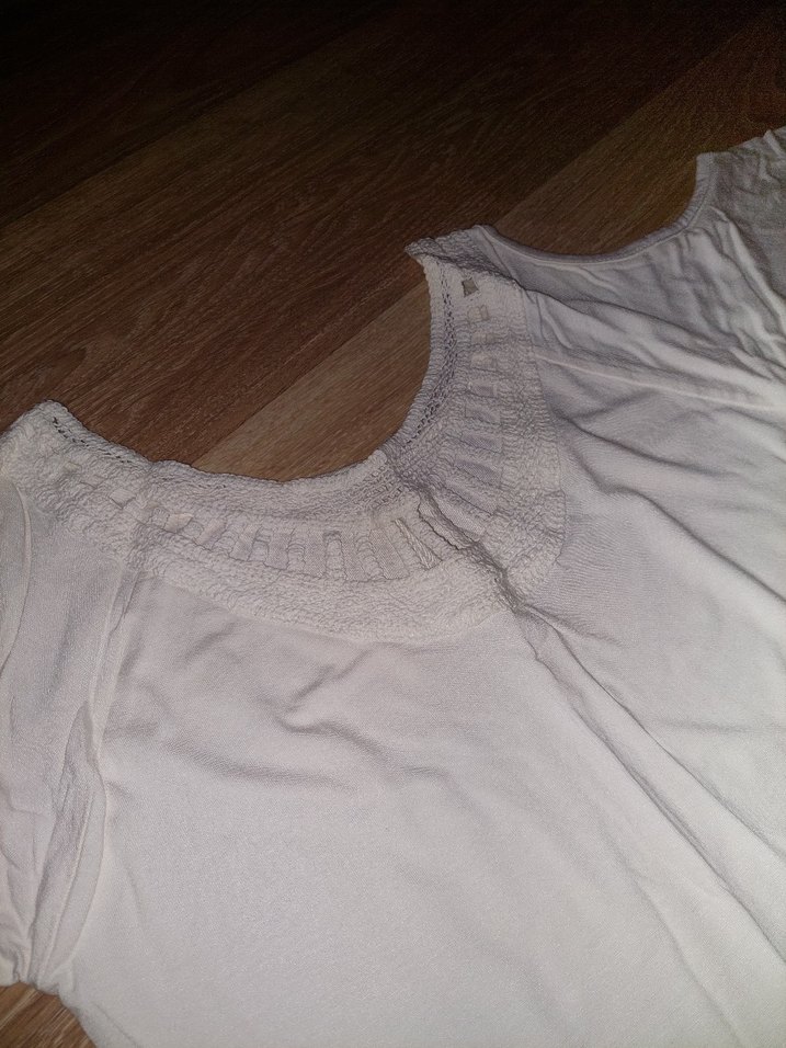 beyaz işlemeli kadın bluz - Görsel 2