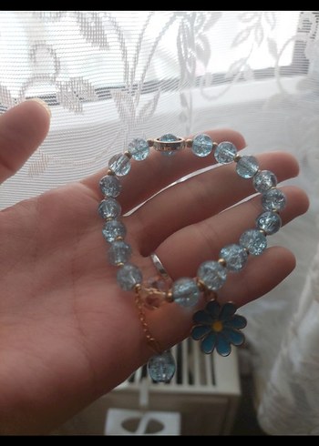 mavi charmlı boncuk bileklik - Görsel 2