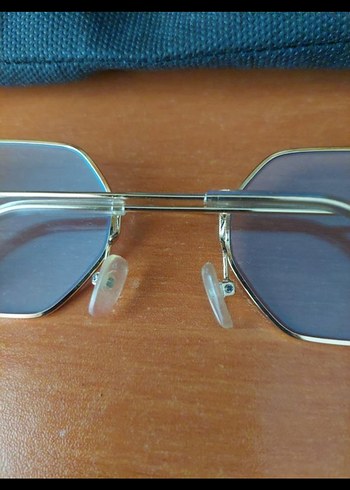 Sarı -Mavi Sekizgen Retro Kadın Gözlüğü - Görsel 3