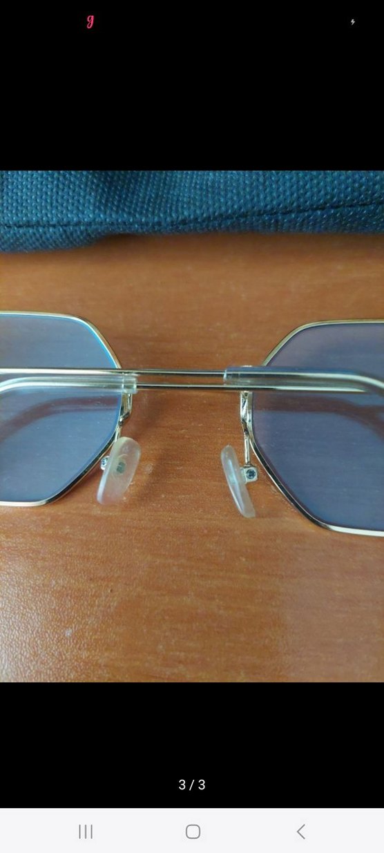 Sarı -Mavi Sekizgen Retro Kadın Gözlüğü - Görsel 3