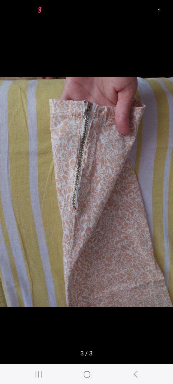 çiçek desenli turuncu kot pantolon - Görsel 3