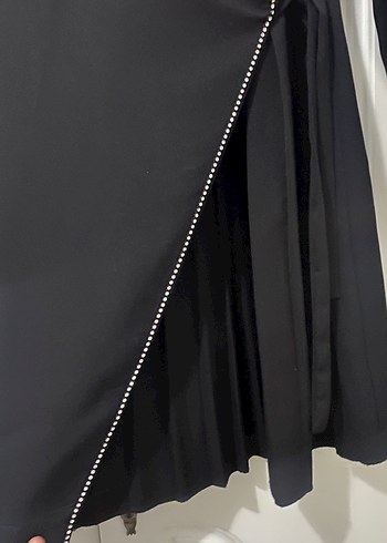38 Beden siyah Renk Siyah Kuşaklı Uzun Kadın Ceket Blazer