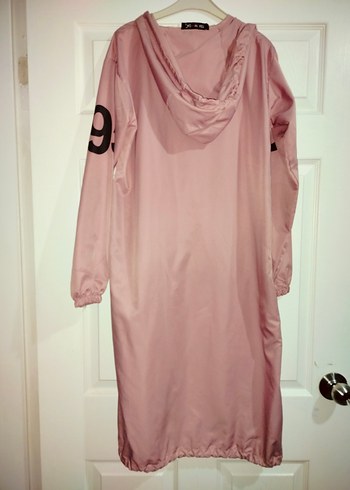 Pembe Uzun Rahat Kesim Kadın Yağmurluk - Görsel 2