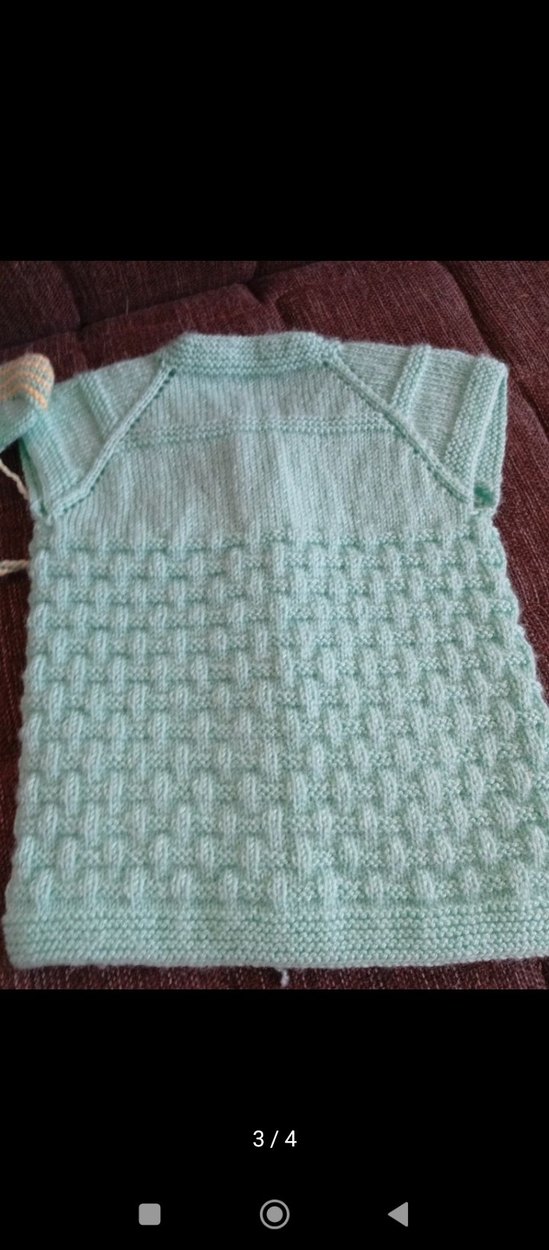 Turkuaz Kısa Kollu Örgü Yelek - Görsel 2