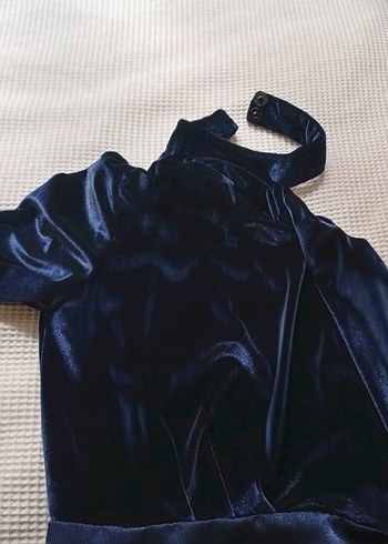 Lacivert Uzun Drapeli söz nişan Abiye Elbise - Görsel 8