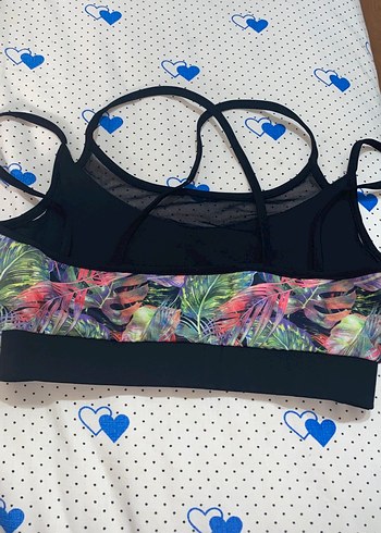 Renkli Yaprak Desenli Mini Spor Sütyeni - Görsel 2