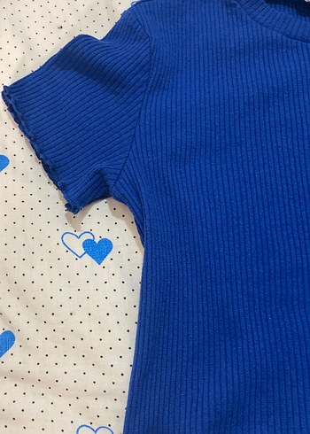 Kadın Lacivert Pamuklu Bisiklet Yaka blu - Görsel 2