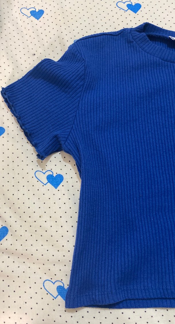 Kadın Lacivert Pamuklu Bisiklet Yaka blu - Görsel 2