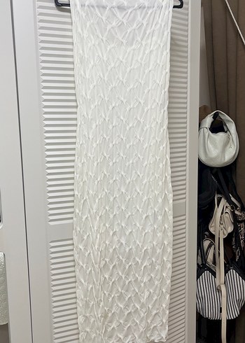 LC Waikiki Kadın Beyaz Kolsuz Piliseli Keten Elbise
