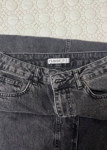 Diğer Siyah Yırtmaçlı Uzun Denim Etek