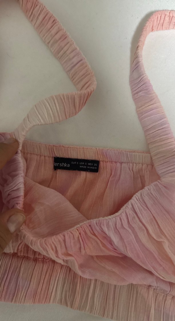 Bershka Pembe Pilili Keten Askılı Büstiyer - Görsel 2