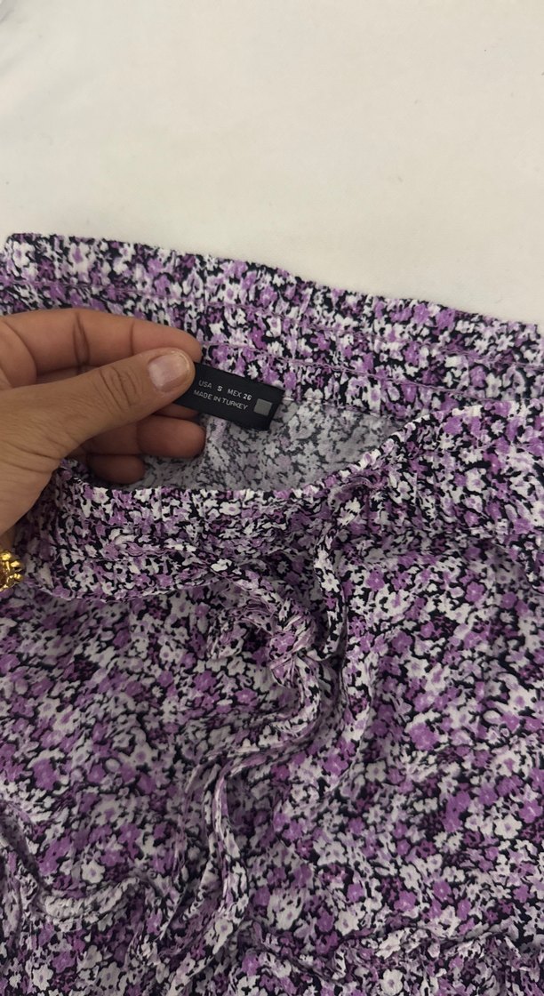 Fırfırlı Mor Midi Bohem Kadın Etek - Görsel 2