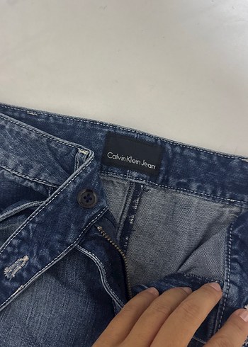 Calvin Klein Calvin Klein Kadın Lacivert Denim Fırfırlı Mini Etek