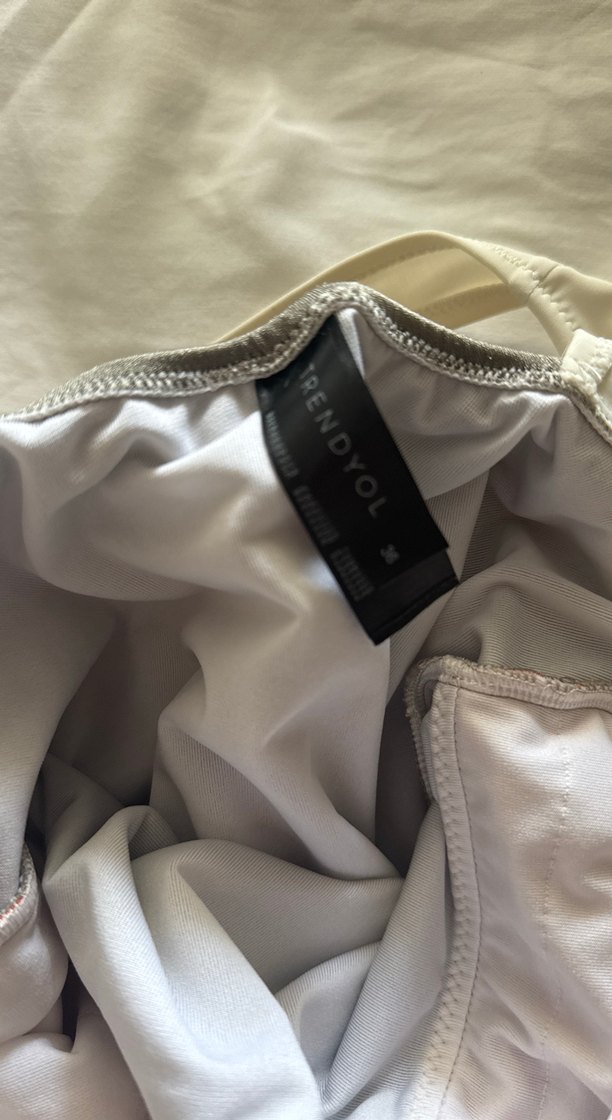 Gri ve Turuncu Drapeli Kadın Mayo - Görsel 2