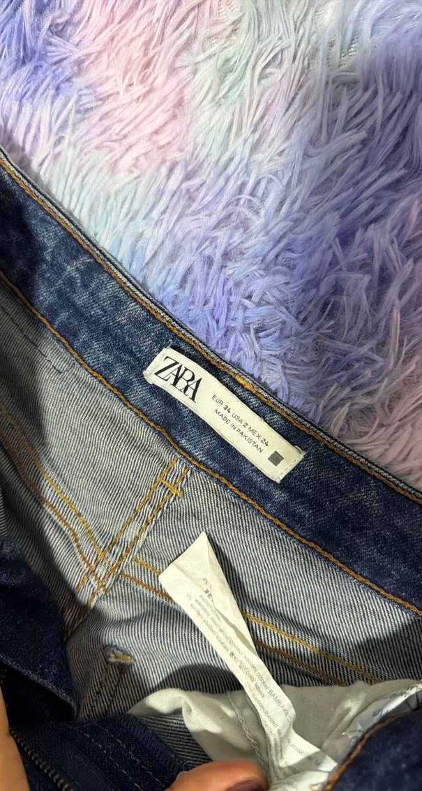 Zara Kadın Mavi Denim Midi Boy Jean Pantolon - Görsel 2