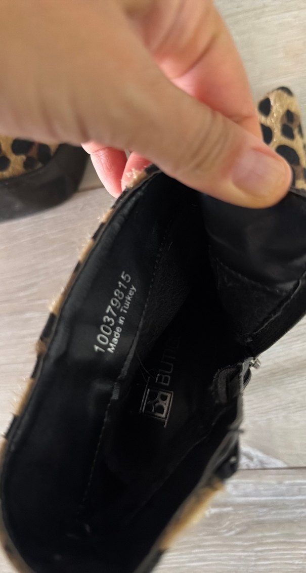 Kürklü Leopar Desenli Süet Topuklu Bot - Görsel 3