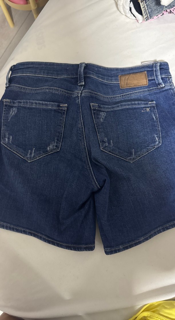 Mavi Bol Kesim Midi Denim Şort - Görsel 2