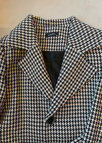 Kazayağı Desenli Manto Ceket Boyu Uzun - Görsel 6