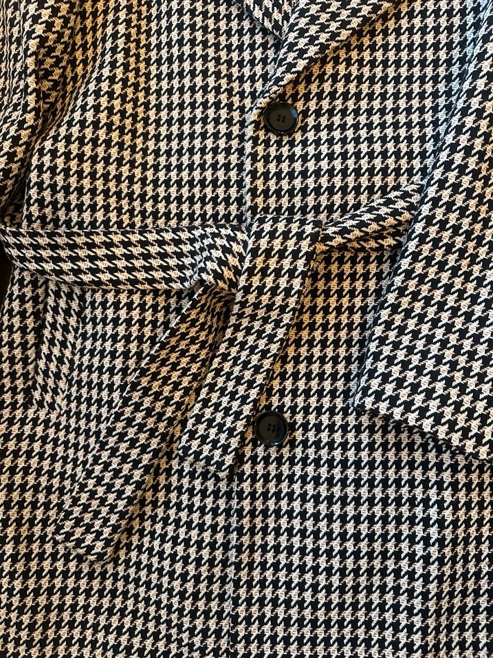 Kazayağı Desenli Manto Ceket Boyu Uzun - Görsel 5