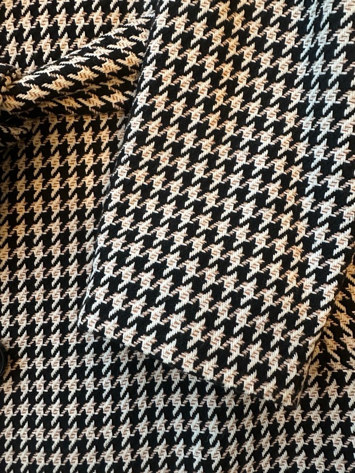 Kazayağı Desenli Manto Ceket Boyu Uzun - Görsel 2