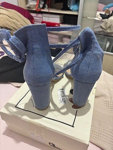 40 Beden Jean topuklu ayakkabı