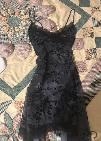 Bershka Dantel Detaylı Siyah Gotik Mini Elbise - Görsel 2