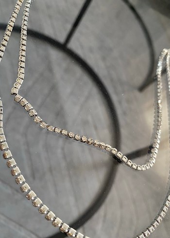 Diğer Gri Zincir Detaylı Minimalist kolye