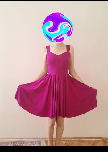 Pembe V Yaka Midi Elbise