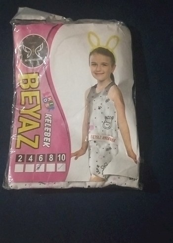 11-12 Yaş Beden Beyaz Desenli Çocuk İç Giyim Seti
