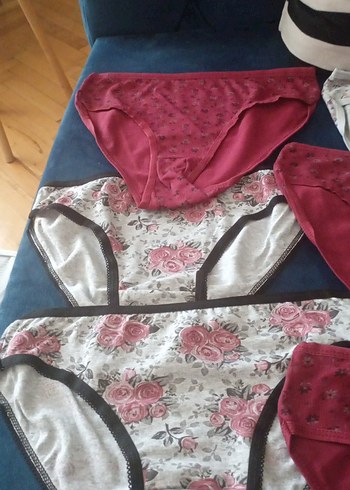 Pembe Gül Desenli Bohem Vintage Kadın Külot - Görsel 2