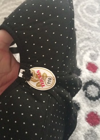 Parlak Siyah Puantiyeli Midi Sütyen