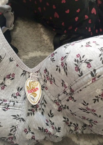 diğer Beden Bohem Desenli Gri Kadın Sütyen Seti