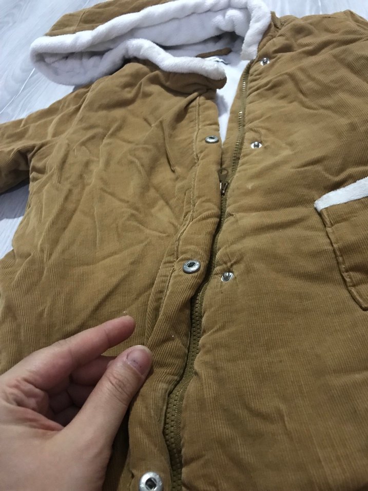 Kahverengi Kürklü Bebek Kayak Tulumu - Görsel 3