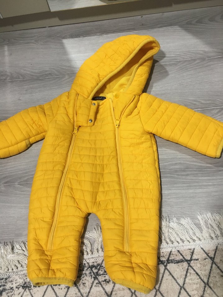 Sarı Fermuarlı Bebek Tulum - Görsel 4