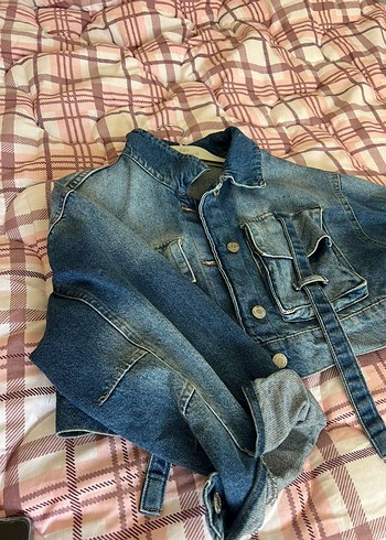 Diğer Düğmeli Mavi Kadın Denim Ceket