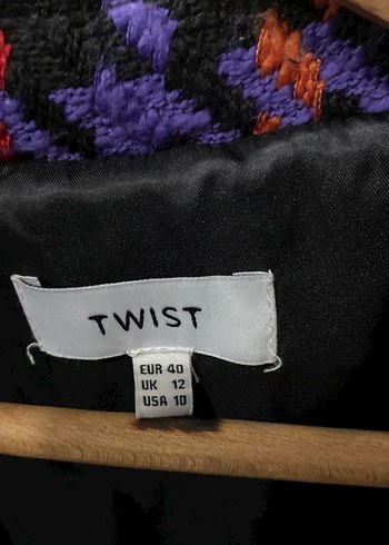 Renkli Örgü Kadın Ceket, Midi Boy, Gevşek Kesim - Görsel 4