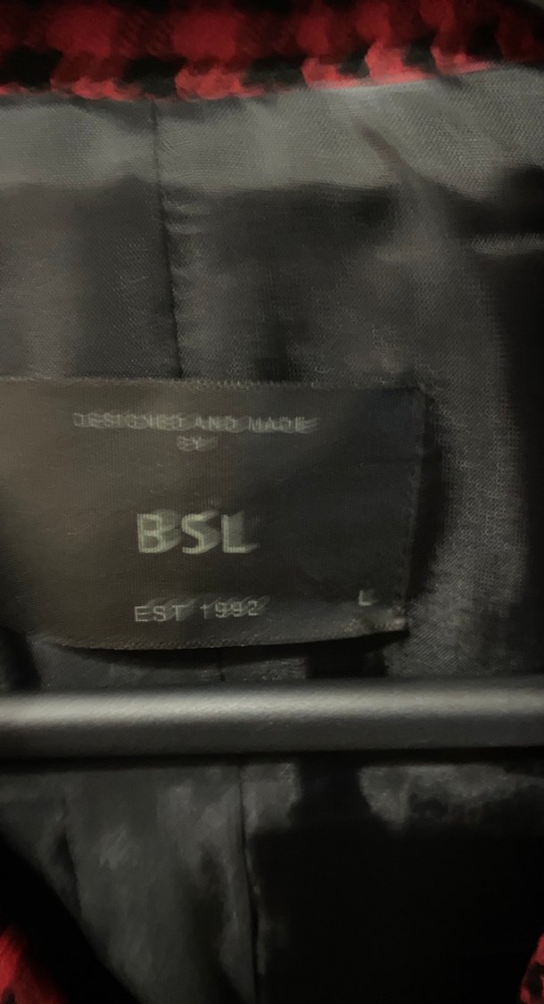 Düğmeli Kırmızı Ekose Kadın Blazer - Görsel 2