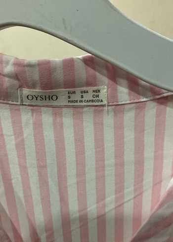 Pembe Çizgili Uzun Kollu Kadın Gömlek - Görsel 2