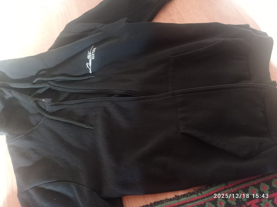 Siyah Kapüşonlu Fermuarlı Erkek Sweatshirt - Görsel 3