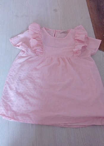 Pembe Fırfırlı çocuk elbise - Görsel 2